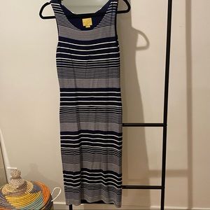 Maeve striped navy & white midi dress